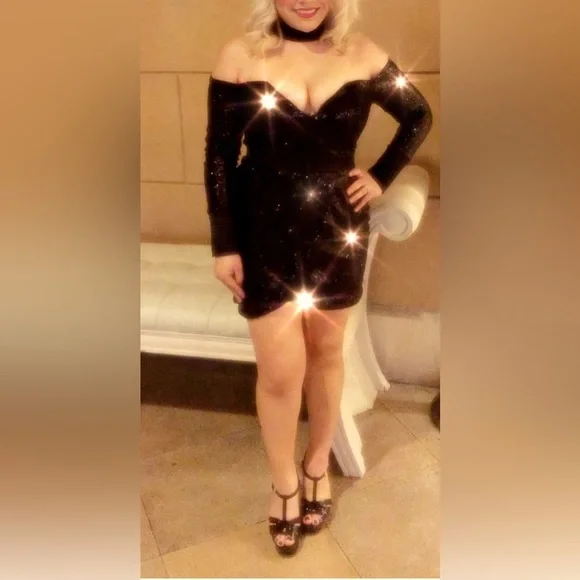 Zhivago Siempre Viva dress- black sequins US/8 L - Picture 5 of 8